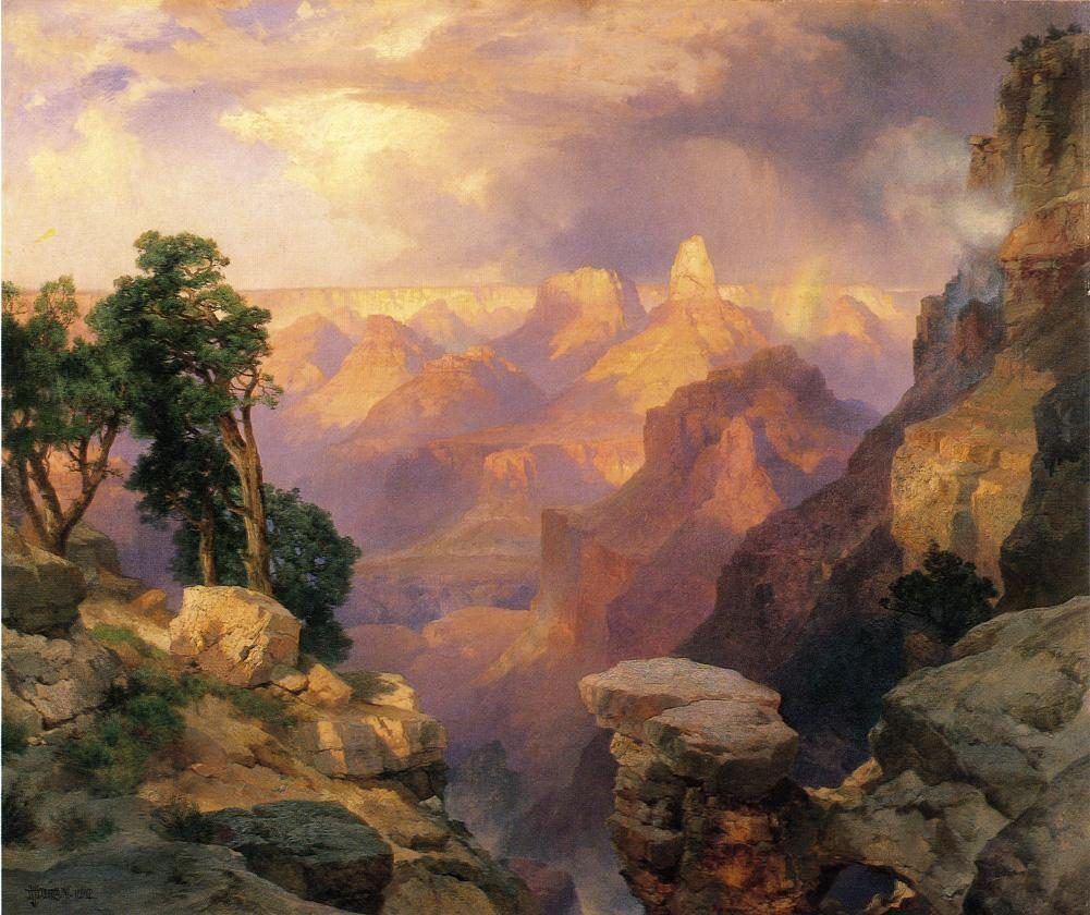 Thomas Moran Grand Canyon with Rainbows